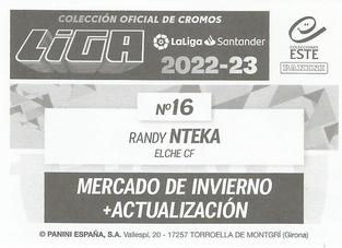 2022-23 Panini LaLiga Santander Este Stickers - Mercado de Invierno + Actualizacion #16 Randy Nteka Back