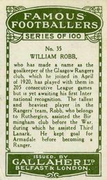 1925 Gallaher Famous Footballers #35 William Robb Back
