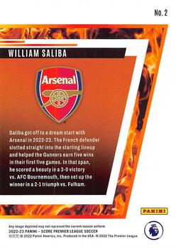 2022-23 Score Premier League - Hot Rookies #2 William Saliba Back