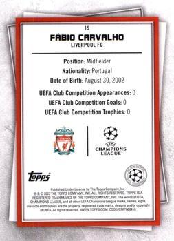 2022-23 Topps UEFA Superstars - Uncommon Green #15 Fabio Carvalho Back