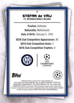 2022-23 Topps UEFA Superstars - Uncommon Green #77 Stefan de Vrij Back