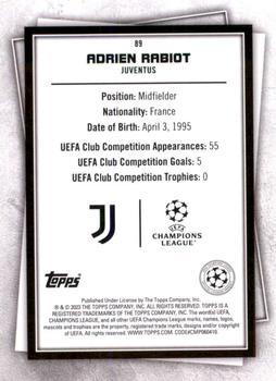 2022-23 Topps UEFA Superstars - Uncommon Green #89 Adrien Rabiot Back