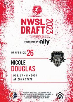 2023 Parkside NWSL Collection - Draft Night #11 Nicole Douglas Back