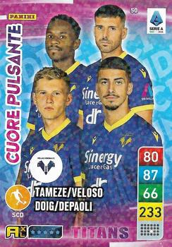 2023 Panini Adrenalyn XL Calciatori Titans #50 Adrien Tameze / Josh Doig / Miguel Veloso / Fabio Depaoli Front