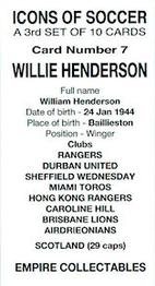 2023 Empire Collectables Icons of Soccer (Set 3) #7 Willie Henderson Back