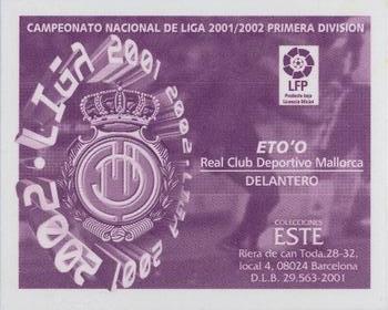 2001-02 Liga 2001-2002 Colecciones Este #NNO Eto'o Back