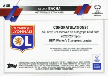 2022-23 Topps Chrome UEFA Women's Champions League - Chrome Autographs Orange Wave Refractor #A-SB Selma Bacha Back