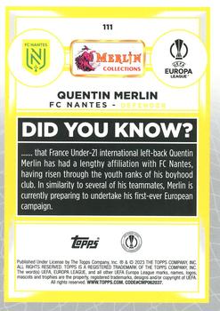2022-23 Merlin Chrome UEFA Club Competitions #111 Quentin Merlin Back