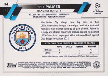 2022-23 Topps Chrome Sapphire Edition UEFA Club Competitions - Padparadscha #34 Cole Palmer Back
