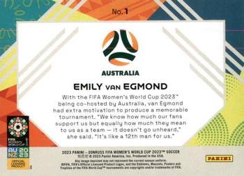 2023 Donruss FIFA Women's World Cup - Field Vision #1 Emily van Egmond Back