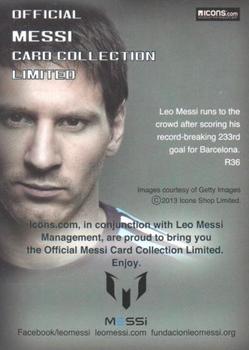 2013 Icons Official Messi Card Collection (Japan) #R36 Lionel Messi Back