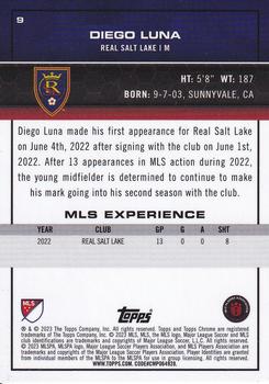 2023 Topps Chrome MLS #9 Diego Luna Back