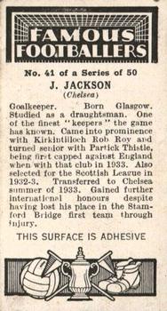 1936 Godfrey Phillips Famous Footballers #41 John Jackson Back