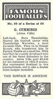 1936 Godfrey Phillips Famous Footballers #50 George Cummings Back