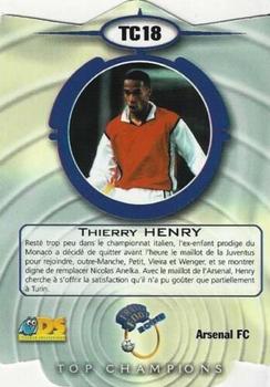 1999-00 DS France Foot - Top Champions #TC18 Thierry Henry Back
