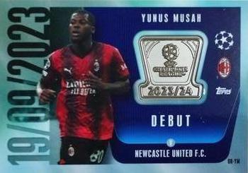 2023-24 Topps Match Attax UEFA Club Competitions Extra - UCL Debut Memento Relic #DR-YM Yunus Musah Front