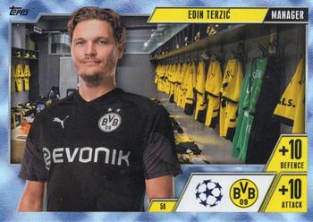 2023-24 Topps Match Attax UEFA Club Competitions Extra - Blue Crystal #58 Edin Terzić Front