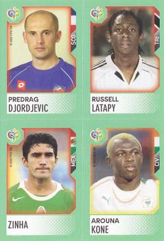 2006 Panini FIFA World Cup Germany 2006 Ministickers - Candy Pocket Edition - Panels #76 / 109 / 117 / 139 Russell Latapy / Arouna Kone / Predrag Djordjevic / Zinha Front