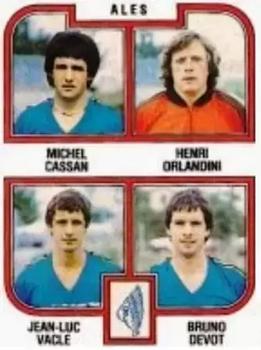 1982-83 Panini Football 83 (France) #373 Michel Cassan / Henri Orlandini / Jean-Luc Vacle / Bruno Devot Front