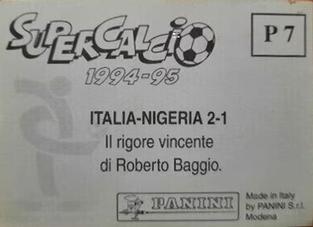 1994-95 Panini Supercalcio Stickers - L'Italia a USA '94 / Grazie, Azzurri! #P7 Italia vs Nigeria Back