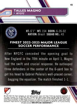 2023 Finest MLS - Blue Refractor #43 Talles Magno Back