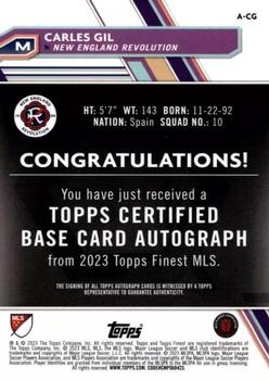 2023 Finest MLS - Base Autographs SuperFractor #A-CG Carles Gil Back
