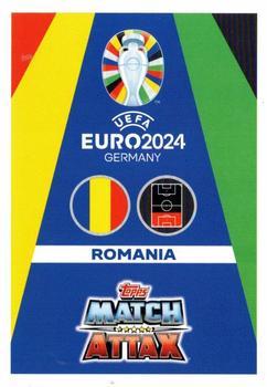 2024 Topps Match Attax Euro 2024 Germany - Blue Crystal Holograph #ROM2 Andrei Burcă Back