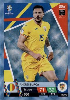 2024 Topps Match Attax Euro 2024 Germany - Blue Crystal Holograph #ROM2 Andrei Burcă Front