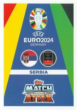 2024 Topps Match Attax Euro 2024 Germany - Blue Crystal Holograph #SRB5 Strahinja Eraković Back