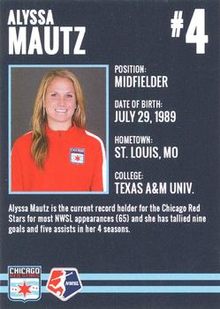 2016 Chicago Red Stars #NNO Alyssa Mautz Back