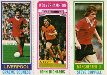 1980-81 Topps Footballer (Pink Back) #12 / 47 / 17 Graeme Souness / John Richards / Steve Coppell Front