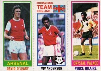 1980-81 Topps Footballer (Pink Back) #33 / 105 / 128 David O'Leary / Viv Anderson / Vince Hilaire Front