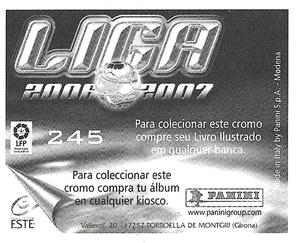 2006-07 Panini Liga Este Stickers (Mexico Version) #245 Javier Flaño Back