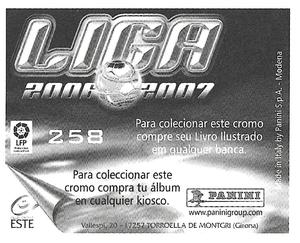 2006-07 Panini Liga Este Stickers (Mexico Version) #258 Soldado Back