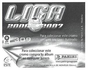 2006-07 Panini Liga Este Stickers (Mexico Version) #309 David Back