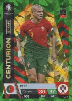 2024 Topps Match Attax Euro 2024 Germany - Centurion Green Emerald Holograph #CC9 Pepe Front