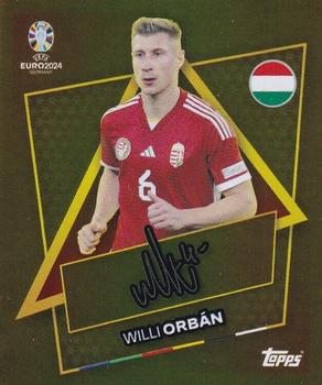 2024 Topps UEFA EURO 2024 Germany Sticker Collection - Star Player Gold Signature #HUN-SP Willi Orbán Front