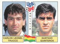 1994 Panini World Cup (UK and Eire Edition, Green Backs) #215 Carlos Trucco / Gustavo Quinteros Front