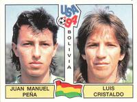 1994 Panini World Cup (UK and Eire Edition, Green Backs) #217 Juan Manuel Pena / Luis Cristaldo Front
