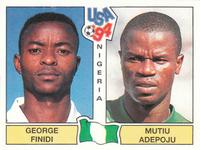 1994 Panini World Cup (UK and Eire Edition, Green Backs) #227 George Finidi / Mutiu Adepoju Front