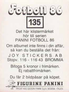 1986 Panini Fotboll 86 Allsvenskan och Division II #135 Tomas Andersson Back