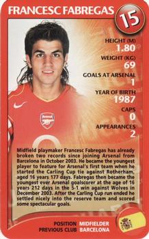 2004 Top Trumps Specials Arsenal #NNO Cesc Fabregas Front