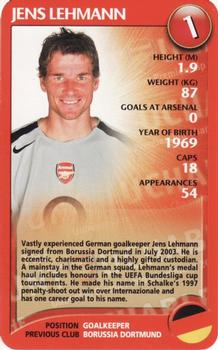 2004 Top Trumps Specials Arsenal #NNO Jens Lehmann Front
