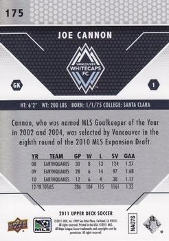 2011 Upper Deck MLS #175 Joe Cannon Back