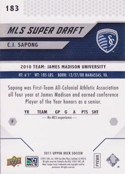 2011 Upper Deck MLS #183 C.J. Sapong Back