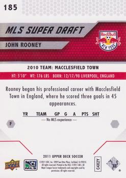 2011 Upper Deck MLS #185 John Rooney Back