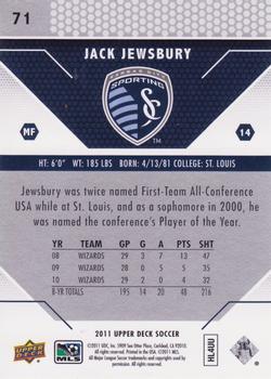 2011 Upper Deck MLS #71 Jack Jewsbury Back
