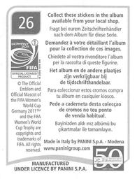 2011 Panini FIFA Women's World Cup Stickers #26 Germany Emblem Back