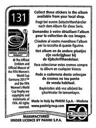 2011 Panini FIFA Women's World Cup Stickers #131 Hayley Moorwood Back