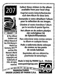 2011 Panini FIFA Women's World Cup Stickers #207 Choe Un Ju Back